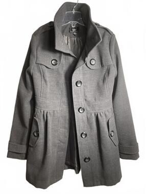 Byline Byer California Pea Coat Women's Size Small Whimsigoth Pleated Coquette